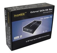 Box  5,25  LC-Power EH-525B-PS SATA/IDE-USB2.0 Black