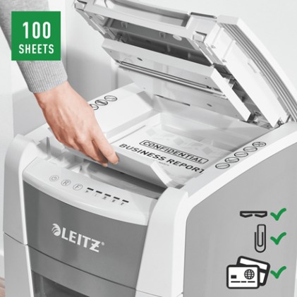 Leitz Distruggidocumenti automatico AutoFeed 100 P4 Small Office