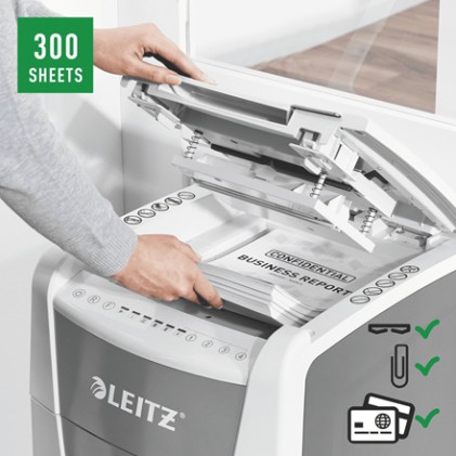 Leitz 80150000 distruggi documenti Triturazione incrociata 22 cm Grigio, Bianco