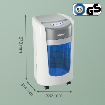 Leitz IQ OptiMax Home Office 225 distruggi documenti Taglio a frammenti 58 dB Grigio, Bianco