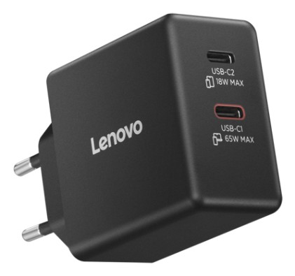 Caricabatterie Lenovo Dual USB-C 65W GaN