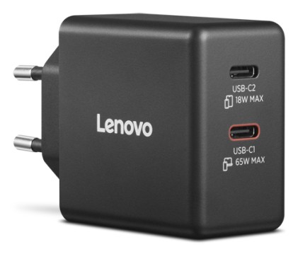 Caricabatterie Lenovo Dual USB-C 65W GaN