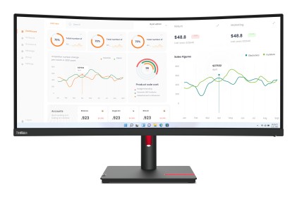 Lenovo ThinkVision T34w-30 LED display 86,4 cm (34") 3440 x 1440 Pixel Wide Quad HD Nero