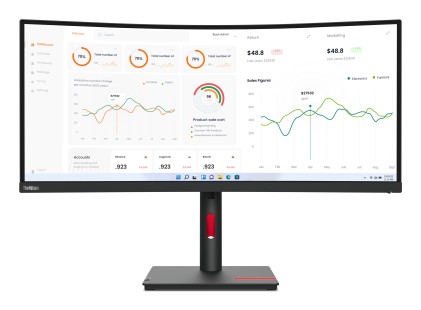 Lenovo ThinkVision T34w-30 LED display 86,4 cm (34") 3440 x 1440 Pixel Wide Quad HD Nero