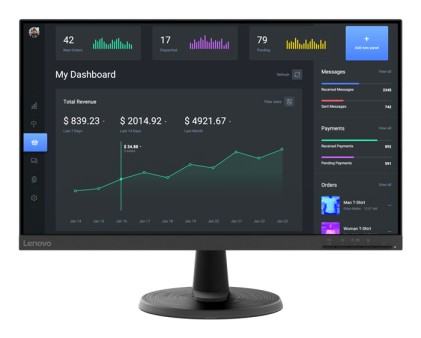 Lenovo D24-40 Monitor PC 60,5 cm (23.8") 1920 x 1080 Pixel Full HD LED Nero