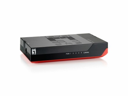 LevelOne GSW-0507 Non gestito Gigabit Ethernet (10/100/1000) Nero, Rosso