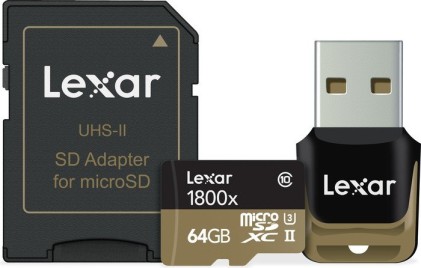 Memory Card MicroSD 64GB Lexar 1800x