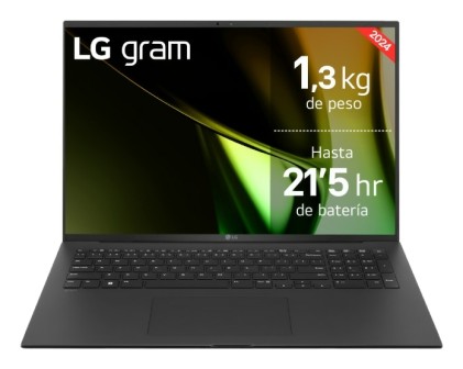 LG Gram 17Z90S Intel Core Ultra 7 155H Computer portatile 43,2 cm (17") WQXGA 16 GB DDR5-SDRAM 1 TB SSD Wi-Fi 6 (802.11ax) Windows 11 Home Spagnolo Nero