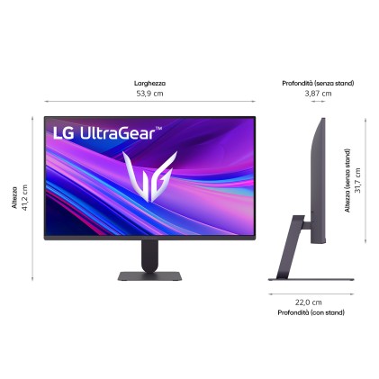 LG Ultragear 24G411A-B Monitor Gaming LED 24" IPS FullHD 144Hz FreeSync HDR10, 1ms MBR - HDMI, DisplayPort - VESA 100x100mm