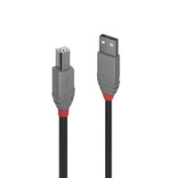 Lindy Cavo Usb Anthra Line 2.0 Tipo A Maschio A B Maschio 3 Mt Doppia Schermatura Guscio In Pvc 10 Anni Di Garanzia