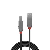 Lindy Cavo Usb Anthra Line 2.0 Tipo A Maschio A B Maschio 3 Mt Doppia Schermatura Guscio In Pvc 10 Anni Di Garanzia