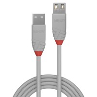 Lindy Cavo 0,5M Usb 2.0 Kabel Am / Af, Cool Grey