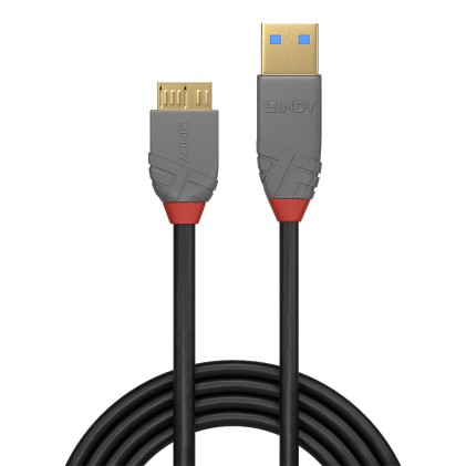 Lindy Cavo Usb 3.2 Tipo A A Micro-B, 5 Gbit/S, Anthra Line, 0.5M