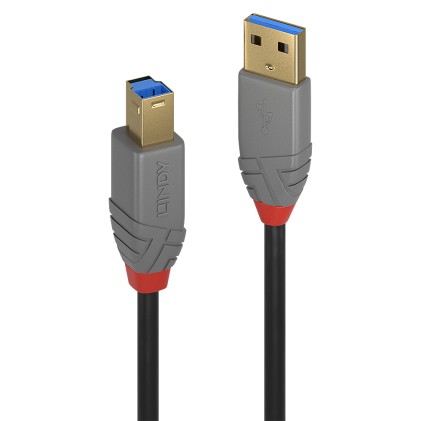 Lindy Cavo Usb 3.2 Tipo A A B, 5 Gbit/S, Anthra Line, 3M