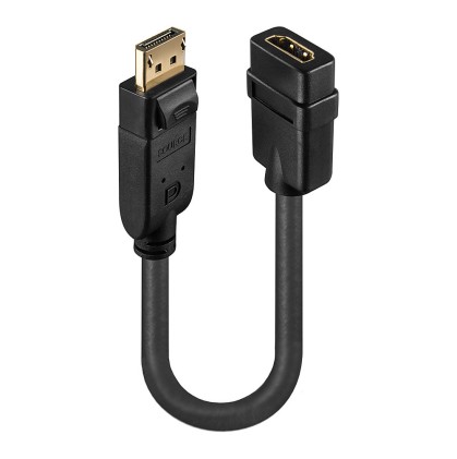 Lindy Adattatore Cavo Displayport/Hdmi, M/F, Attivo, 15Cm