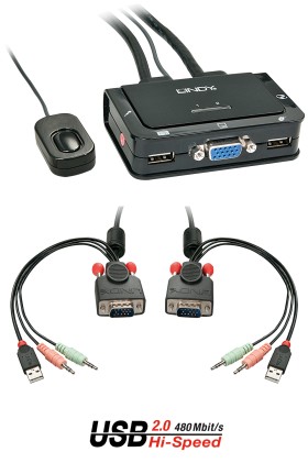 Lindy Compact Switch Kvm Vga 2 Porte  Usb 2.0 Audi