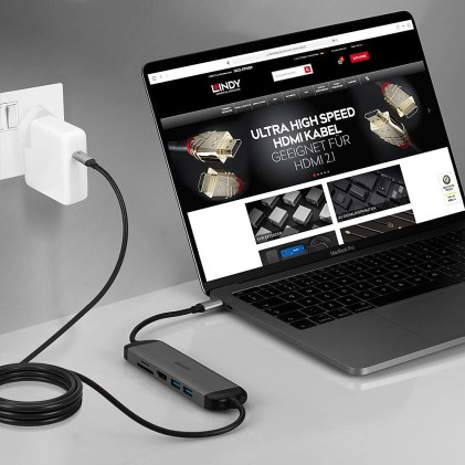 Lindy Docking Micro 140 Per Laptop, Usb C, Supporto 4K, Cavo Rica 60W