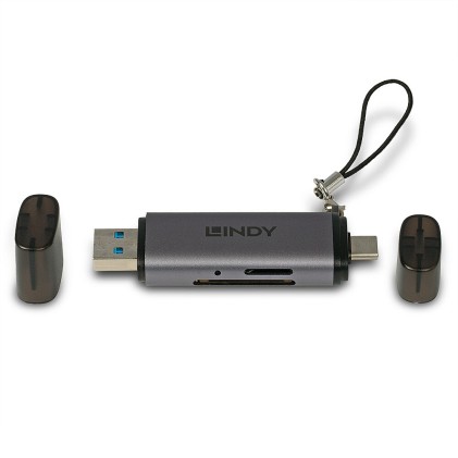 Lindy Lettore Di Schede Sd/Microsd Usb 3.2 Tipo C E A