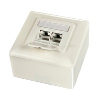 Presa a muro 2x RJ45 Cat.6A con ingresso orizzontale, bianco
