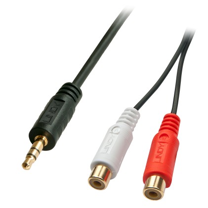 Adattatore Audio Jack 3,5mm Maschio a 2xRCA Femmina, 25cm
