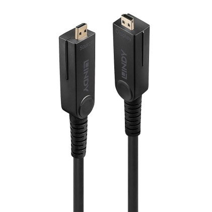Cavo Micro-HDMI 2.0 18G Ibrido in Fibra Ottica con connettori HDMI & DVI removibili, 20m