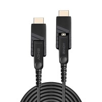Cavo Micro-HDMI 2.0 18G Ibrido in Fibra Ottica con connettori HDMI & DVI removibili, 20m
