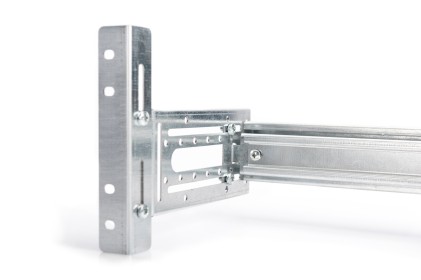 Supporto Guida Din 4U, 178X483X223 Mm, Galvanized Incl. Din Rail, Variable Depth And Height