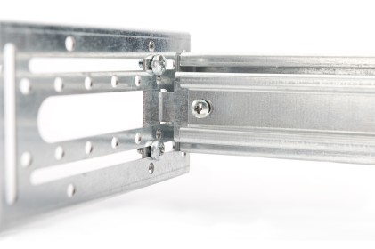Supporto Guida Din 4U, 178X483X223 Mm, Galvanized Incl. Din Rail, Variable Depth And Height