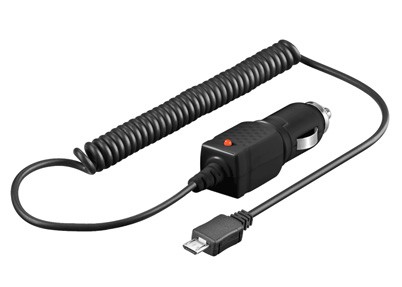 Caricabatteria Da Auto 1A Micro Usb Con Cavo 1,5 Mt 12-24 Volt