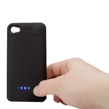 COVER CON BATTERIA INCORPORATA PER IPHONE4 E 4S COLORE NERO