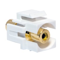 CONNETTORE RCA FEMMINA/FEMMINA PER INSERIMENTO IN PANNELLI KEYSTONE COLORE GIALLO