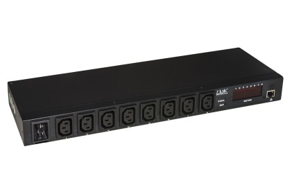 Multipresa 8 Porte Iec C13 Femmina Controllo Tramite Ip Con Display Per Volt E Ampere E Sensori Ambientali Temperatura E Umidita&#39;