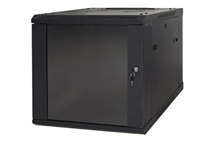 Armadio Rack 19" 6 Unita  Da Muro (A) 370 X (L) 600 X (P) 450 Nero Disassemblato  Porta Vetro