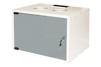 Armadio Rack 19" Disassemblato 6 Unità Da Muro Per Reti (A)370 X (L)540 X (P) 400 Mm Colore Grigio Porta Vetro