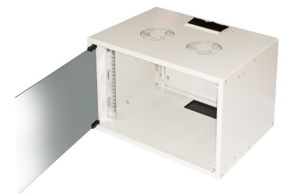 Armadio Rack 19" Disassemblato 6 Unità Da Muro Per Reti (A)370 X (L)540 X (P) 400 Mm Colore Grigio Porta Vetro