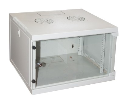 Armadio Rack 19" 6 Unita' Da Muro Per Reti (A)350 X (L)540 X (P) 450 Mm Colore Grigio Porta Vetro