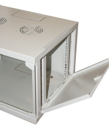 Armadio Rack 19" 6 Unita' Da Muro Per Reti (A)350 X (L)540 X (P) 450 Mm Colore Grigio Porta Vetro