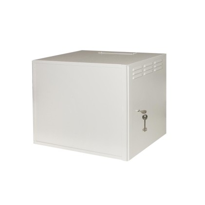 Armadio Rack 19" 9 Unita   Grigio Porta In Ferro Antivandalismo Con Serratura Antieffrazione Cm 40X56X46 (Pxlxa)