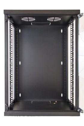 Armadio Rack 19&#34; 18 Unita&#39; Da Muro (A)900 (L)600 X Profondita&#39; 600 Mm. Colore Nero Porta Vetro