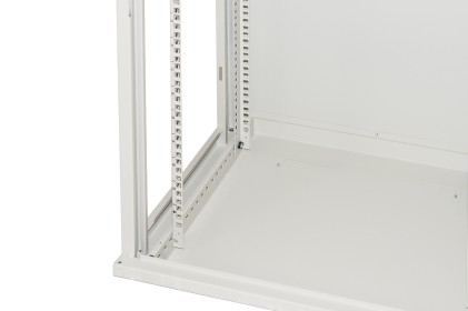 Armadio Rack 19&#34; 18 Unita&#39; Da Muro (A)900 (L)600 X Profondita&#39; 600 Mm. Colore Grigio Chiaro Porta Vetro