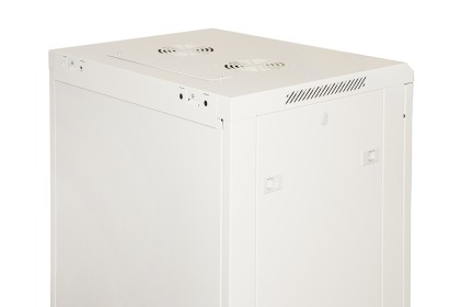 Armadio Rack 19&#34; 18 Unita&#39; Da Muro (A)900 (L)600 X Profondita&#39; 600 Mm. Colore Grigio Chiaro Porta Vetro