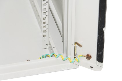 Armadio Rack 19&#34; 18 Unita&#39; Da Muro (A)900 (L)600 X Profondita&#39; 600 Mm. Colore Grigio Chiaro Porta Vetro