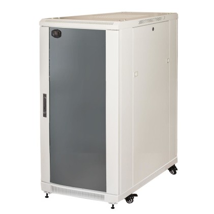 Armadio Rack Per Reti 19&#34; 22U (A)1166, (L)600, (P)800 Colore Grigio Porta Vetro