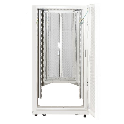 Armadio Rack 19" 24U Larghezza 600 Profondita  1070 Altezza 1191 Colore Grigio Porte Traforate Fianchi Apribili