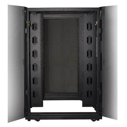 Armadio Rack 19" 24U Larghezza 800 Profondita  800 Altezza 1191 Colore Nero Porte Traforate Fianchi Apribili