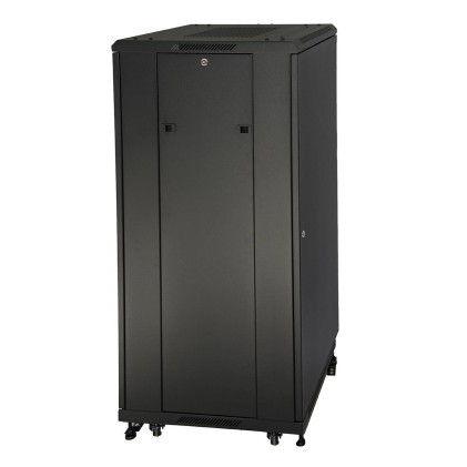 ARMADIO RACK 19" 27U (A)1388 (L)600 (P)1000 COLORE NERO PORTA VETRO