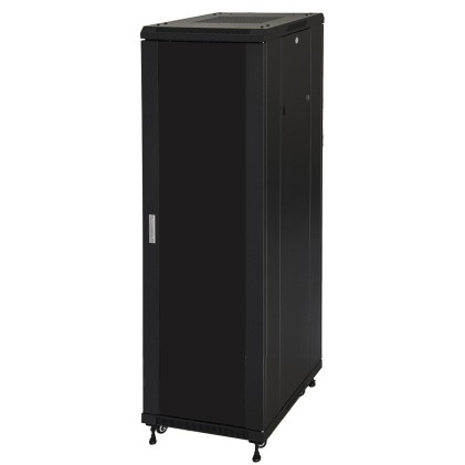 Armadio Rack 19&#34; 42U (A)2055, (L)600, (P)600 Colore Nero Porta Vetro