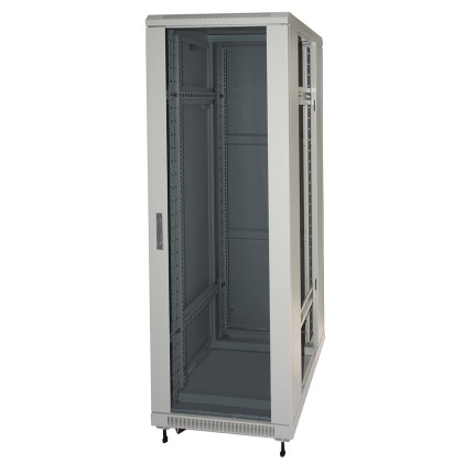 Armadio Rack 19&#34; 42U (A)2055, (L)600, (P)800 Colore Grigio Porta Vetro