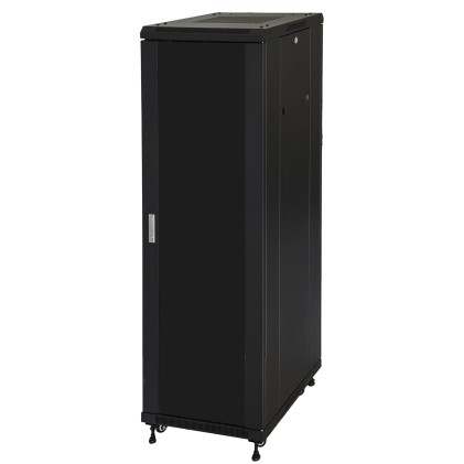 Armadio Rack 19&#34; 42U (A)2055, (L)600, (P)800 Colore Nero Porta Vetro