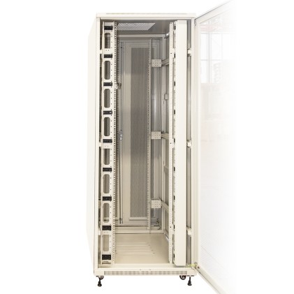 Armadio Rack 19&#34; 42U (A)2055, (L)800, (P)1000 Porta Traforata Colore Grigio Con Guidacavi  Laterale